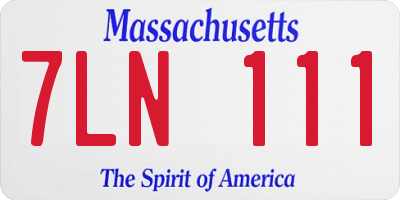 MA license plate 7LN111