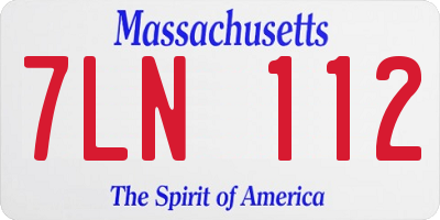 MA license plate 7LN112