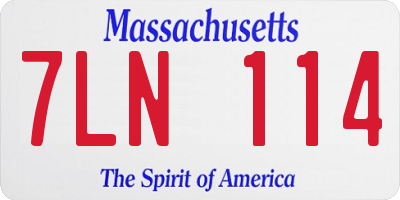 MA license plate 7LN114