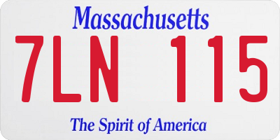 MA license plate 7LN115