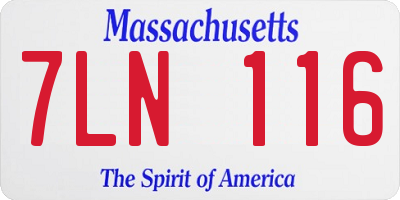 MA license plate 7LN116