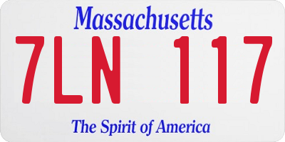 MA license plate 7LN117
