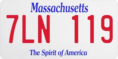 MA license plate 7LN119