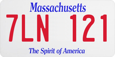 MA license plate 7LN121