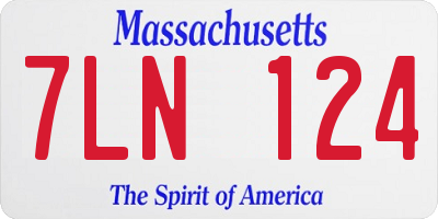 MA license plate 7LN124