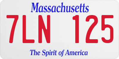 MA license plate 7LN125