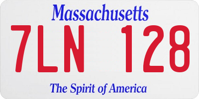 MA license plate 7LN128