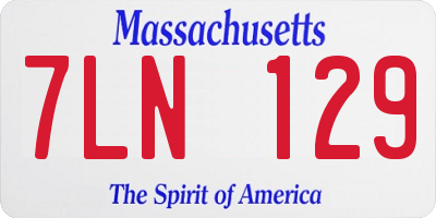 MA license plate 7LN129
