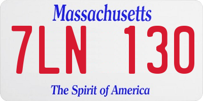 MA license plate 7LN130