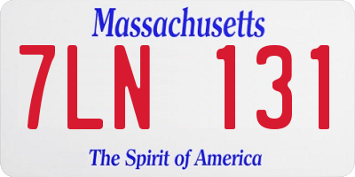 MA license plate 7LN131