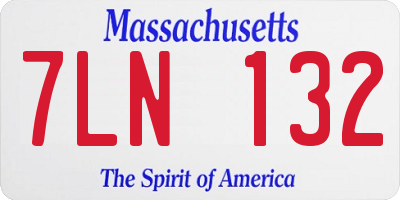 MA license plate 7LN132