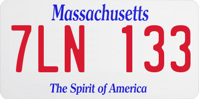 MA license plate 7LN133