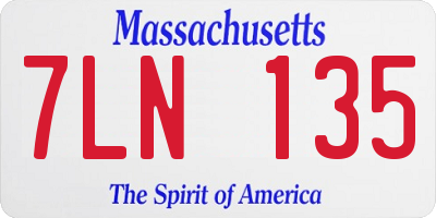 MA license plate 7LN135