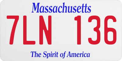 MA license plate 7LN136