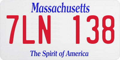 MA license plate 7LN138