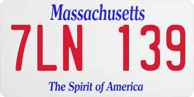 MA license plate 7LN139