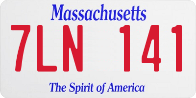 MA license plate 7LN141