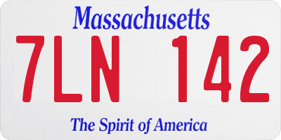 MA license plate 7LN142