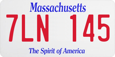 MA license plate 7LN145