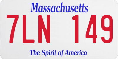 MA license plate 7LN149