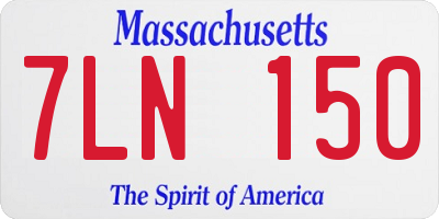 MA license plate 7LN150