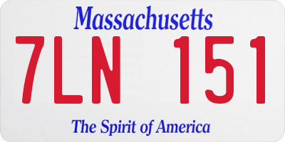 MA license plate 7LN151