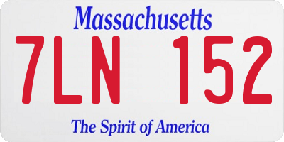 MA license plate 7LN152
