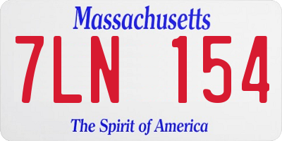 MA license plate 7LN154
