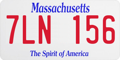 MA license plate 7LN156