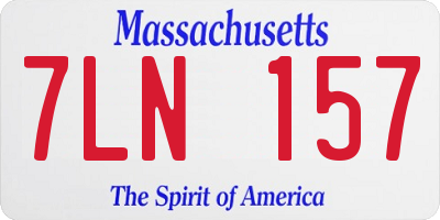 MA license plate 7LN157