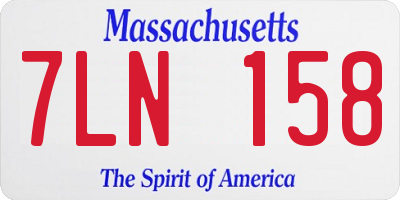 MA license plate 7LN158