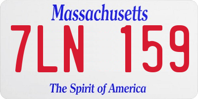 MA license plate 7LN159