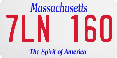 MA license plate 7LN160