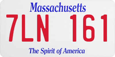 MA license plate 7LN161