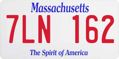 MA license plate 7LN162