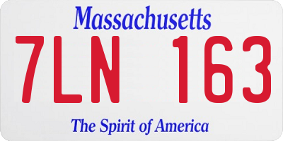 MA license plate 7LN163