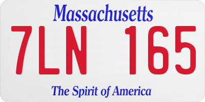 MA license plate 7LN165