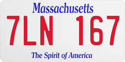 MA license plate 7LN167