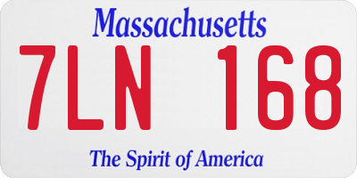 MA license plate 7LN168