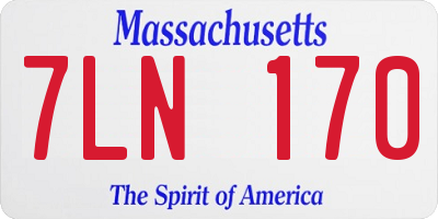 MA license plate 7LN170