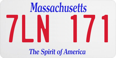 MA license plate 7LN171