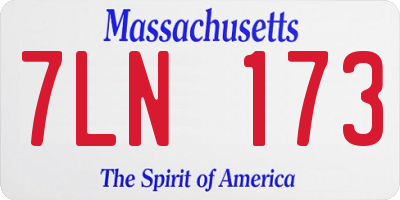 MA license plate 7LN173