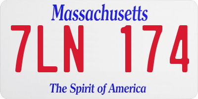 MA license plate 7LN174