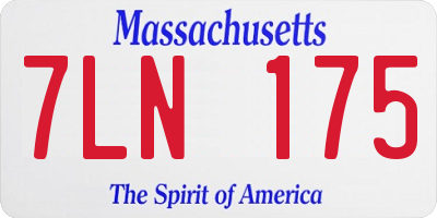 MA license plate 7LN175