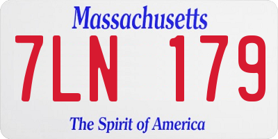 MA license plate 7LN179