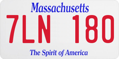MA license plate 7LN180