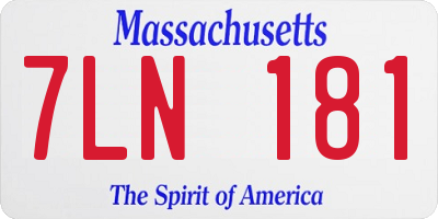 MA license plate 7LN181