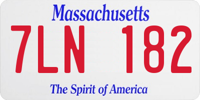 MA license plate 7LN182