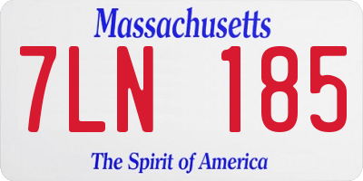 MA license plate 7LN185