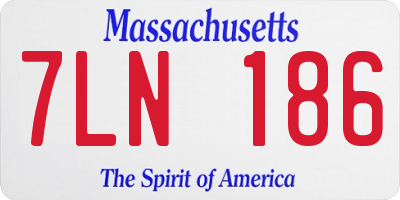 MA license plate 7LN186